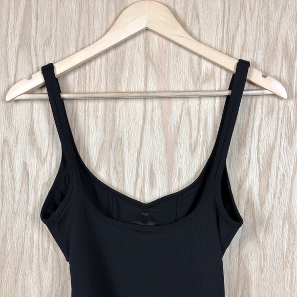 For Love And Lemons Clara Retro Ribbed Thong Bodysuit in Black - Picture 11 of 16